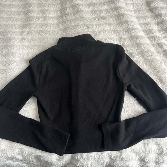 Sunday Best by Aritzia XS Black Cropped Half-Zip Long-Sleeve Top - Picture 5 of 8